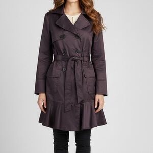 ABS Silver Label Purple A Line Trench Coat Small